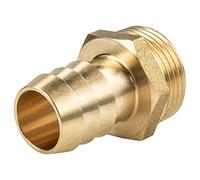 tecuro Boquilla hexagonal de latón para manguera, diámetro de 10 mm x 1/2 pulgadas, rosca exterior DIN ISO 228-1 cilíndrica