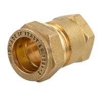 tecuro Racor de compresión 15 mm x 3/4" IG para agua potable según DVGW W 534 probado y aprobado también para aplicaciones solares, latón