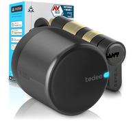tedee GO2 Alu Cerradura Inteligente con Cilindro Exxo Smart, Cerradura Electrónica Bluetooth para Puerta, Acceso Remoto sin Llave por App, Desbloqueo Automático, Compatible con Alexa y Google Home