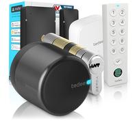 Tedee GO2 Alu Cerradura Inteligente con WiFi, Cilindro Exxo Smart, Huella Dactilar y Sensor de Puerta, Seguridad Clase 6, Acceso Remoto y Bloqueo Automático sin Llave | Alexa, Google, Apple, Matter