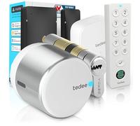 Tedee GO2 Alu Cerradura Inteligente con WiFi, Cilindro Exxo Smart, Huella Dactilar y Sensor de Puerta, Seguridad Clase 6, Acceso Remoto y Bloqueo Automático sin Llave | Alexa, Google, Apple, Matter