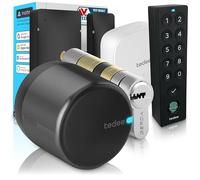 Tedee GO2 Alu Cerradura Inteligente con WiFi, Cilindro Exxo Smart, Huella Dactilar y Sensor de Puerta, Seguridad Clase 6, Acceso Remoto y Bloqueo Automático sin Llave | Alexa, Google, Apple, Matter