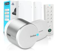 Tedee GO2 Alu Cerradura Inteligente con WiFi, Teclado Biométrico de Huellas Dactilares y Sensor de Puerta, Acceso Remoto y Bloqueo Automático sin Llave | Alexa, Google, Apple, SmartThings | Matter
