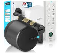 Tedee GO2 Alu Cerradura Inteligente WiFi con Cilindro Exxo Smart, Bridge y Teclado Keypad PRO, Cerradura Electrónica con Huella Dactilar y Código, Acceso Remoto, Compatible con Alexa, Google, Matter