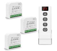 Tedeligo Interruptor De Persianas Por Radio, Receptor De Módulo De Relé Inalámbrico Con Rango De Control Remoto RF De Hasta 100M (3 receptores 1 transmisor)