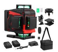 TEENO Mini, láser de líneas cruzadas, nivel láser de agua 4D, 16 líneas, 360°, autonivelación. Láser de líneas cruzadas con batería recargable de 2 x 2400 mAh, para uso en interiores y exteriores