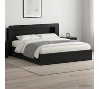 Teenpull Black Bed Frame with Storage, Engineered Wood Platform Bed for 180 x 200 cm Mattress, Integrated Drawers, headboard, Modern Bedroom Support, Indoor Use, Easy Assembly, Space Saving