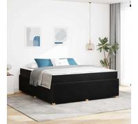 Teenpull Black Fabric Bed Frame with Mattress, 180 x 200 cm Super King Size, Wooden Slat Base, upholstered Platform Bed for Bedroom, Storage-Ready Comfort and Stable Support