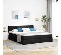Teenpull Black Storage Bed with Mattress, 160 x 200 cm, Hydraulic Lift Ottoman, slatted Base, upholstered headboard, Engineered Wood Frame for Bedroom Space Saving Comfort