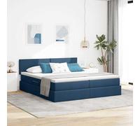 Teenpull Blue Storage Bed 100 x 200 cm Faux Leather Sofa Bed with Mattress, Metal Frame, Hydraulic Lift Storage, slatted Base, headboard, Bedroom Space Saving Comfort