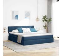 Teenpull Blue upholstered Bed Frame with Storage, 160 x 200 cm Mattress, Hydraulic Lift canapé, slatted Base, headboard, Metal Structure, Engineered Wood, for Bedroom Space Saving and Organized Rest
