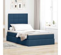 Teenpull Blue upholstered Storage Bed with Mattress, 120 x 200 cm, Metal Frame, Hydraulic Lift, headboard, Sofa Base for Bedroom, Adult Sleeping Support, Space Saving, Indoor Use