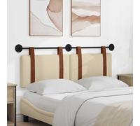 Teenpull Cabecero Colgante Crema PU Antiguo tapizado Acolchado 150x55x5 cm con Estructura Madera Metal para Dormitorio Juvenil hogar Montaje Pared Descanso y protección