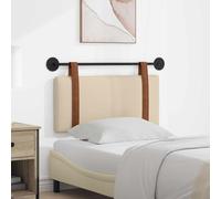 Teenpull Cabecero Colgante Crema PU Antiguo tapizado Rectangular para Dormitorio Juvenil Montaje en Pared con Estructura Madera y Metal Soporte Acolchado para Respaldo y Descanso