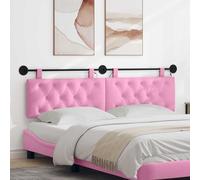 Teenpull Cabecero Colgante tapizado Rosa con luz LED, Respaldo Acolchado de Tela y Estructura de Madera, Soporte para Cama y Pared, Panel Decorativo para Dormitorio Juvenil y hogar Moderno