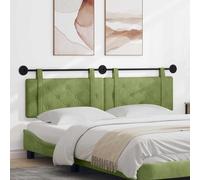 Teenpull Cabecero Colgante Verde Claro tapizado en Terciopelo con Estructura de Madera para Dormitorio, Panel Acolchado y Montaje en Pared, Soporte para Cama, decoración y Descanso Elegante