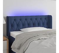 Teenpull Cabecero con LED Azul de Tela Transpirable y Espuma 103x16x78-88 cm Ajustable para Dormitorio Juvenil y hogar con Soporte Acolchado para Lectura y Descanso