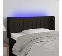 Teenpull Cabecero con LED de Tela Negro, tapizado Acolchado de 83x16x78/88 cm, Respaldo Ajustable para Dormitorio, Soporte para Cama con Estructura Madera, Accesorio para Lectura y Descanso