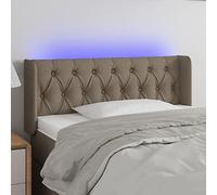 Teenpull Cabecero con LED Gris Taupe tapizado en Tela 103x16x78-88 cm Ajustable para Dormitorio Juvenil y hogar con Respaldo Acolchado y Soporte de Madera para Lectura y Descanso