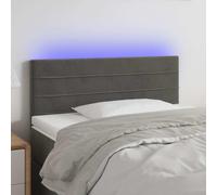 Teenpull Cabecero de Terciopelo Gris Oscuro con LED Ajustable 80x5x78-88 cm tapizado Acolchado para Dormitorio Juvenil y hogar, Soporte para Cama con Estructura Madera y Panel Respaldo para Lectura y