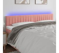 Teenpull Cabecero de Terciopelo Rosa 160x5x78-88 cm con LED, Respaldo Acolchado Ajustable para Dormitorio Juvenil, Soporte de Madera y Panel tapizado para Lectura y Descanso