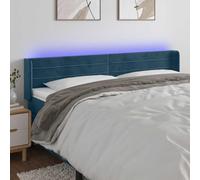 Teenpull Cabecero pie Cama tapizado Azul Oscuro de Terciopelo 183x16x78-88 cm con Respaldo Acolchado y Panel LED para Dormitorio Juvenil, hogar, Hotel y decoración Moderna