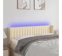 Teenpull Cabecero pie Cama tapizado Crema con LED 147x16x78-88 cm, Respaldo Acolchado Ajustable para Dormitorio Juvenil y hogar, Soporte Madera y Panel Decorativo para Descanso y Lectura