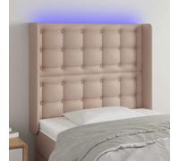 Teenpull Cabecero pie Cama tapizado en Cuero sintético Capuchino 83x16x118-128 cm con Respaldo Acolchado y LED Ajustable para Dormitorio Juvenil, hogar y Hotel