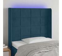Teenpull Cabecero pie Cama tapizado Terciopelo Azul Oscuro 103x16x118-128 cm con LED Regulable Respaldo Acolchado para Dormitorio Juvenil hogar Hotel Soporte Pared Descanso Lectura