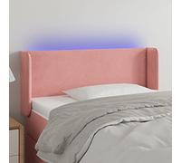 Teenpull Cabecero pie Cama tapizado Terciopelo Rosa con LED Ajustable 103x16x78/88 cm Respaldo Acolchado para Dormitorio Juvenil hogar Soporte Pared decoración Descanso Lectura