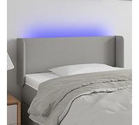 Teenpull Cabecero tapizado Gris Claro con LED Ajustable 103x16x78-88 cm para Dormitorio Juvenil y hogar, Respaldo Acolchado de Madera con Soporte para Lectura y Descanso