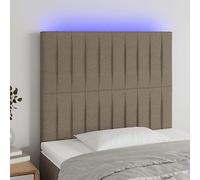 Teenpull Cabecero tapizado Gris Taupe con Luces LED incorporadas, Respaldo Acolchado 100x5x118/128 cm, Estructura Madera para Dormitorio Juvenil, Soporte Pared y Descanso Lectura