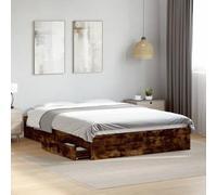 Teenpull Cama con cajones de Madera de ingeniería en Roble Ahumado tamaño 120x200 cm Estructura Duradera y Resistente a la Humedad Ideal para dormitorios Juveniles Adultos e Infantiles con Amplio