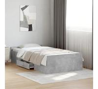 Teenpull Cama con cajones de Madera de ingeniería Gris hormigón Dimensiones 75x190 cm Estructura Resistente con Base de láminas y Amplio Almacenamiento para dormitorios Juveniles Adultos e Infantiles