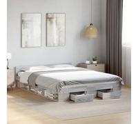 Teenpull Cama con cajones Madera ingeniería Gris Sonoma 120x190 cm Estructura de Cama con Almacenamiento Base de Listones Resistente a la Humedad para dormitorios Juveniles Adultos e Infantiles
