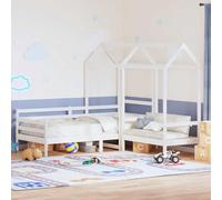 Teenpull Cama de día y banco con techo blanco de pino macizo, 80 x 200 cm, con somier y espacio de almacenamiento, para dormitorio, habitación de invitados y salón