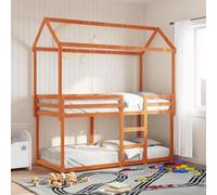 Teenpull Cama litera con Techo de Madera Maciza de Pino marrón 80x200 cm Estructura con cajón abatible y Espacio de almacenaje Ideal para dormitorios Infantiles y Juveniles Espacios reducidos