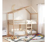 Teenpull Cama litera Infantil de Madera Maciza de Pino 90x190 cm con Techo abatible Estructura Segura para dormitorios pequeños con Espacio Limitado