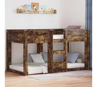 Teenpull Cama litera para niños Roble Ahumado 80 x 200 cm, Madera de ingeniería con lámina, Estructura Duradera para Dormitorio Infantil, Ahorro Espacio, fácil Limpieza, Descanso y Montaje