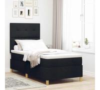 Teenpull Cama somier Base lecho canapé cabecero Estructura colchón Dormitorio Descanso Dormir Soporte, Estructura Negra de Tela 90 x 190 cm con Luces LED RGB USB para Interior, 1 Plaza, Montaje fácil