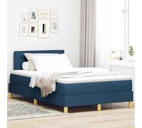 Teenpull Cama somier Base lecho canape cabecero Estructura colchon Dormitorio Descanso Dormir Soporte Lamina Plataforma almacenaje Cajon elevable abatible, LED Azul 120 x 190 cm Tela, 280 kg Interior