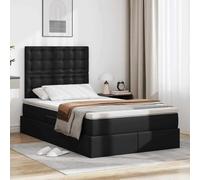 Teenpull Cama somier Base lecho canapé cabecero Estructura tapizado Negro 120 x 190 cm con colchón, almacenaje elevable abatible, Tiras LED RGB USB para Dormitorio hogar Adulto Juvenil