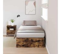 Teenpull Cama somier Base lecho canapé, Estructura colchón Dormitorio Descanso Dormir Soporte Plataforma almacenaje abatible, Roble Ahumado 80 x 200 cm para invitado hogar Montaje Ahorro Espacio