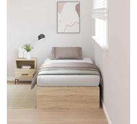 Teenpull Cama somier Base lecho con almacenaje abatible, Estructura para colchón 90 x 190 cm, Roble Sonoma, Madera contrachapada y Pino, Dormitorio Juvenil o invitado con