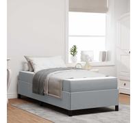 Teenpull Cama somier Base lecho tapizado Gris Claro 90 x 190 cm con colchón de muelles ensacados, Estructura de Madera elaborada, Soporte de lámina para Dormitorio y Descanso Diario