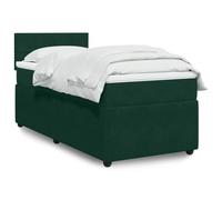 Teenpull Cama somier con Estructura de Base y cabecero tapizado en Terciopelo Verde Oscuro 90x190 cm para Dormitorio Juvenil Adulto Infantil con Soporte de lámina y Almacenamiento abatible