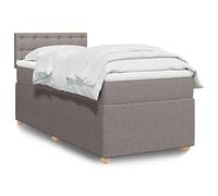 Teenpull Cama somier con Estructura y cabecero en Tela Gris Taupe para Dormitorio de 90x190 cm, Base de colchón con Soporte, Plataforma abatible y Almacenamiento