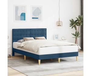 Teenpull Estructura de Cama con cabecera Azul de 120 x 200 cm con Soporte de Tela Duradera y Patas cónicas Modernas para dormitorios Juveniles y Adultos con fácil Montaje