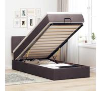 Teenpull Estructura de Cama con cabecero y Almacenamiento lecho canapé abatible para Dormitorio con colchón de muelles ensacados y Funda Lavable, tamaño 80x200cm, Color marrón Oscuro