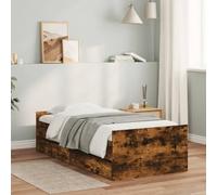 Teenpull Estructura de Cama con cajones en Roble Ahumado para colchón de 90x190 cm Soporte de Madera de ingeniería y Listones de contrachapado Ideal para dormitorios Juveniles Adultos e Infantiles
